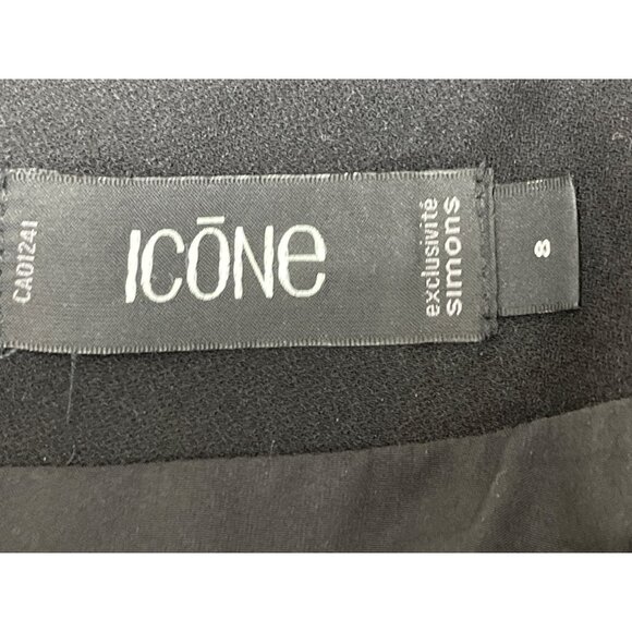 Icōne Black Sleeveless Midi Jumpsuit With Tie Waist & V-Neckline Size 8 - Picture 7 of 9